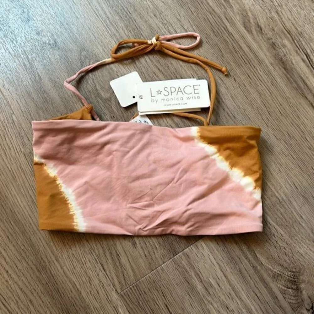 L*Space Beach Wave Bikini Top Stripe Tie Dye Size S NWT